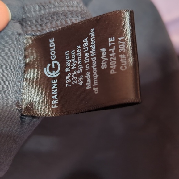 Franne Golde All Season Classic Magic Pants Pull On Career Charcoal Size 16 - Picture 8 of 9